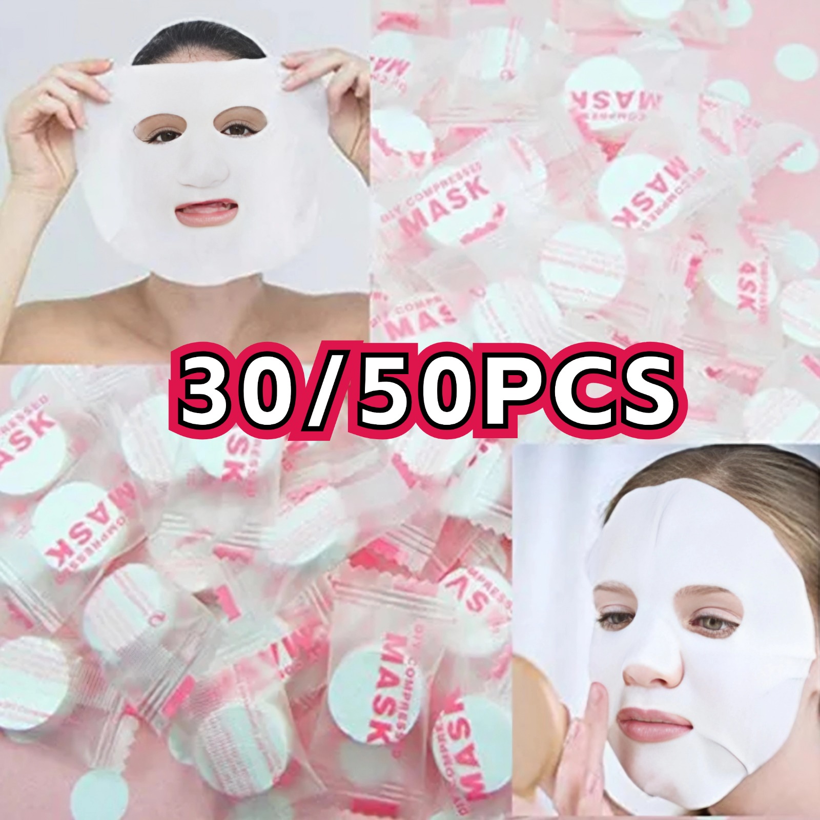 30/50pcs Disposable Compressed - огляд і ціна Sheet Face Mask Pack
