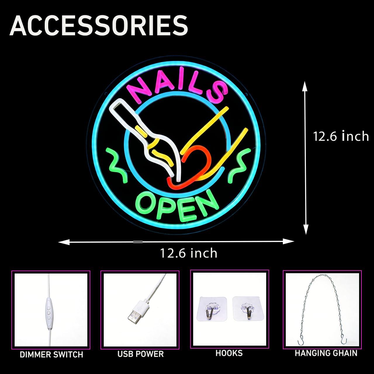 Nails Open Neon Sign USB Dimma - огляд і ціна Beauty And Makeup Studio