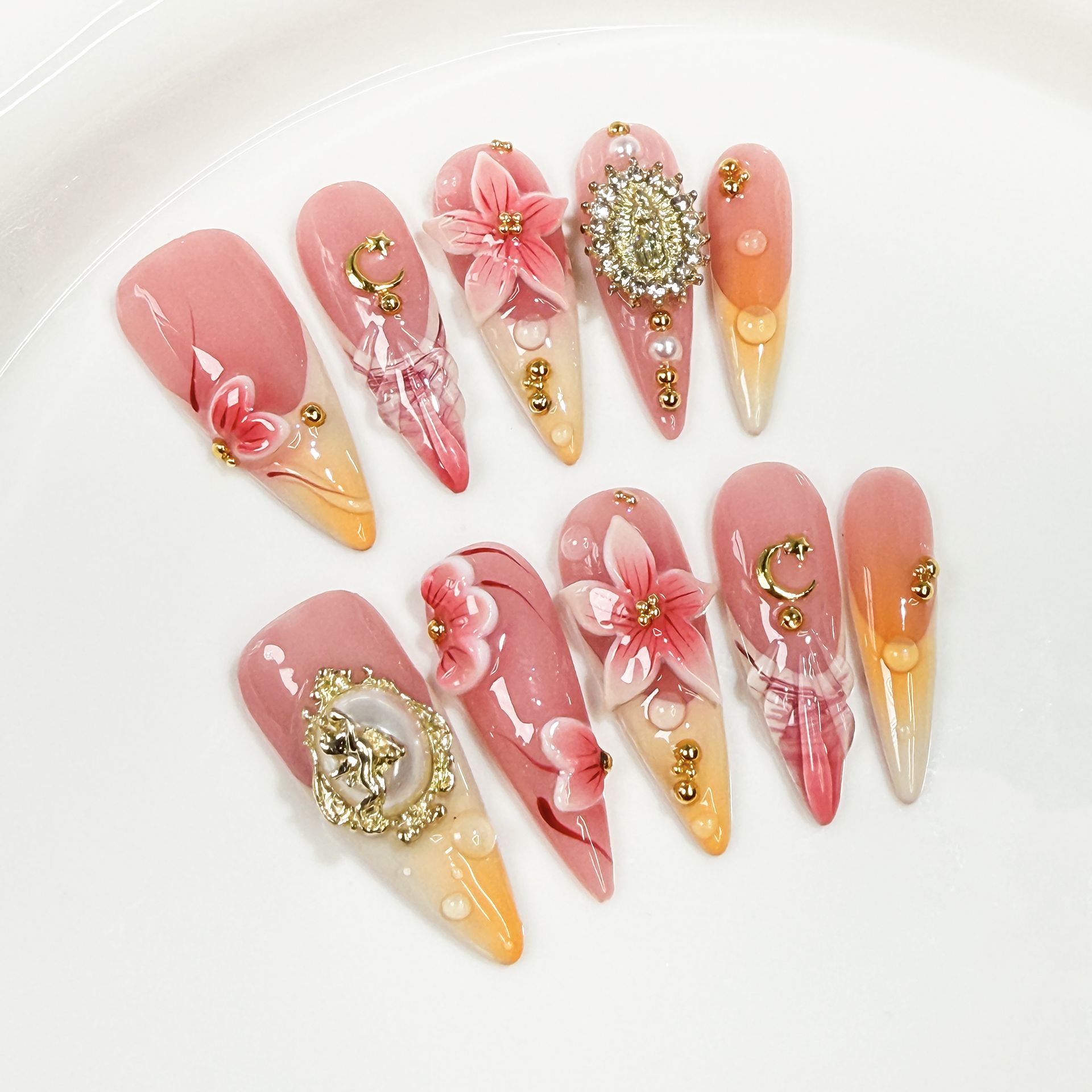 10Pcs Retro Long Stiletto Fake - огляд і ціна Nail Extension Tips