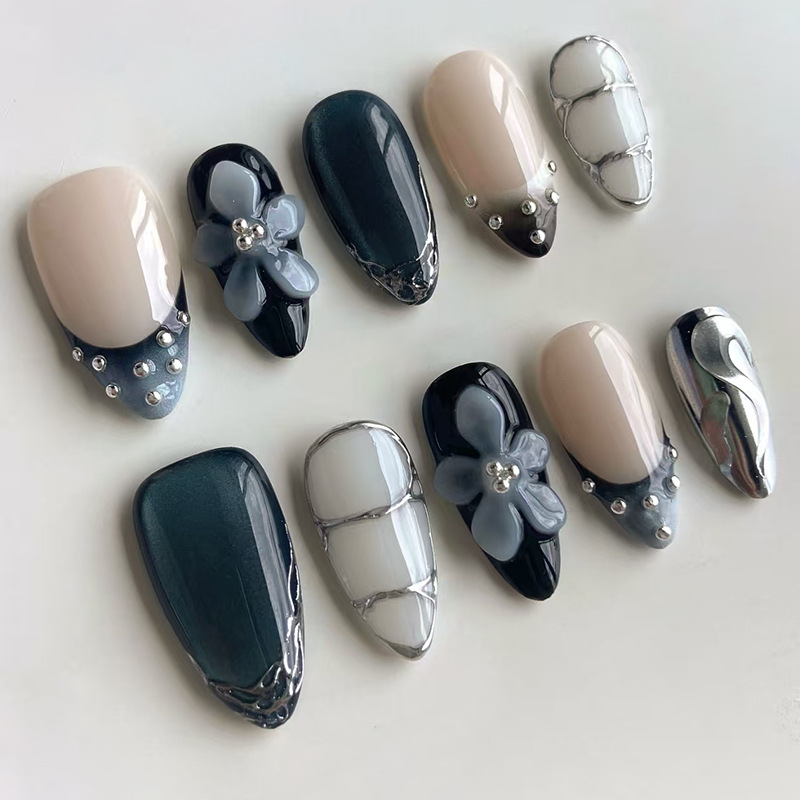 24pcs Flower Long Almond Press - огляд і ціна Nail Extension Tips