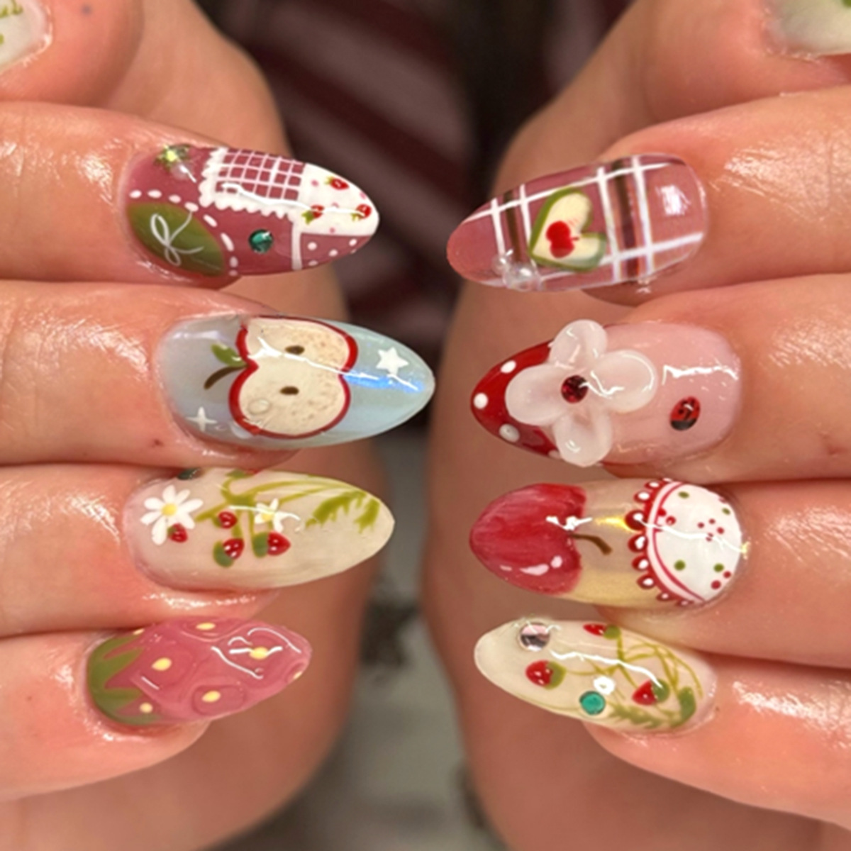 24pcs Flower Long Almond Press - огляд і ціна Nail Extension Tips