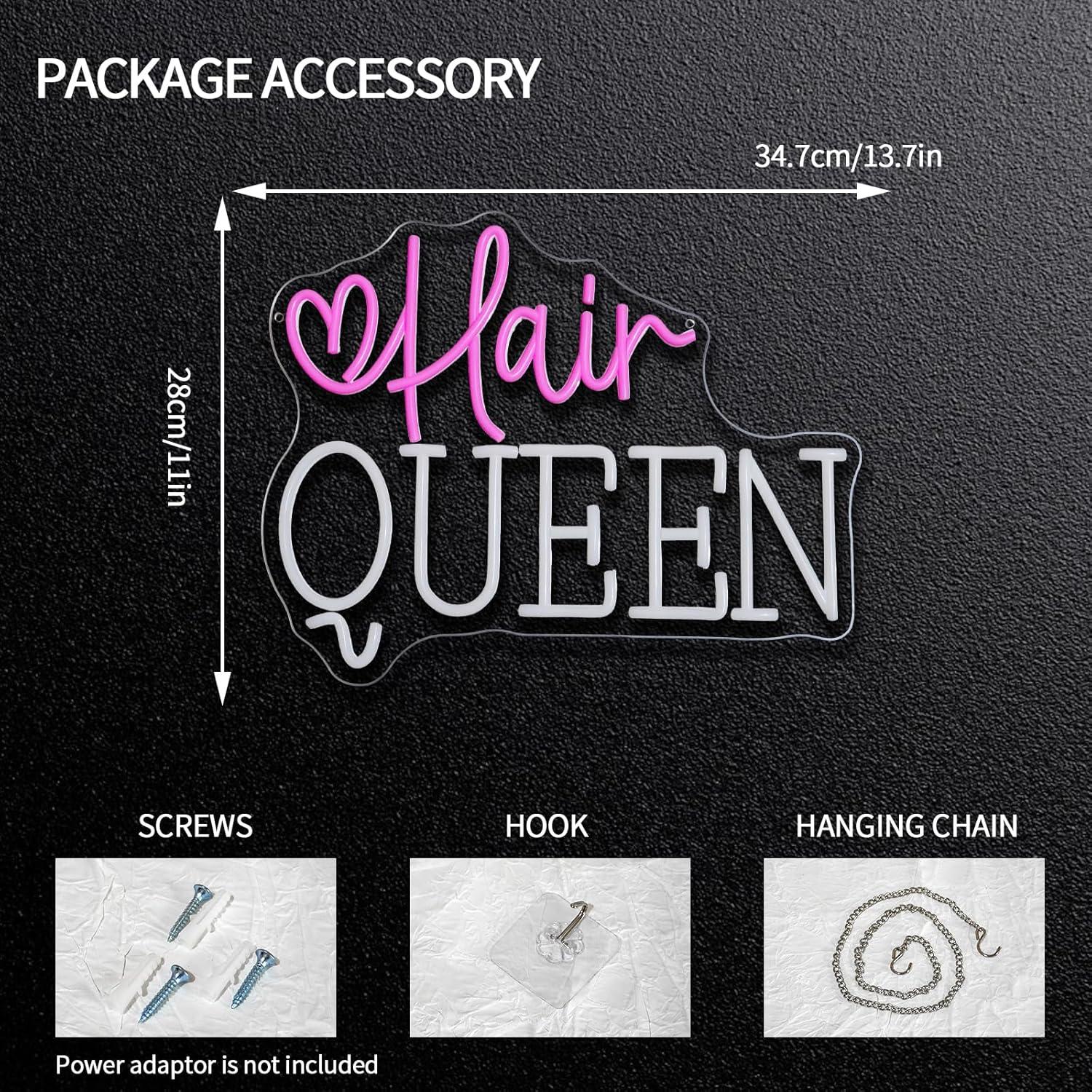 Hair Queen Neon Sign Dimmable  - огляд і ціна Beauty And Makeup Studio