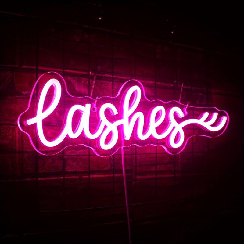 Pink LED Lashes Neon Sign Wall - огляд і ціна Beauty And Makeup Studio