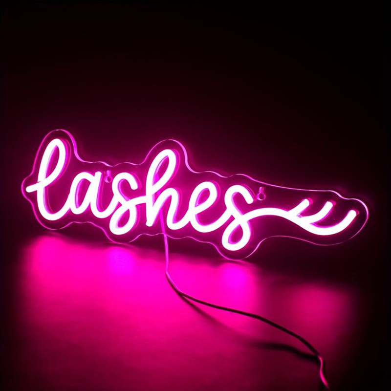 Pink LED Lashes Neon Sign Wall - огляд і ціна Beauty And Makeup Studio