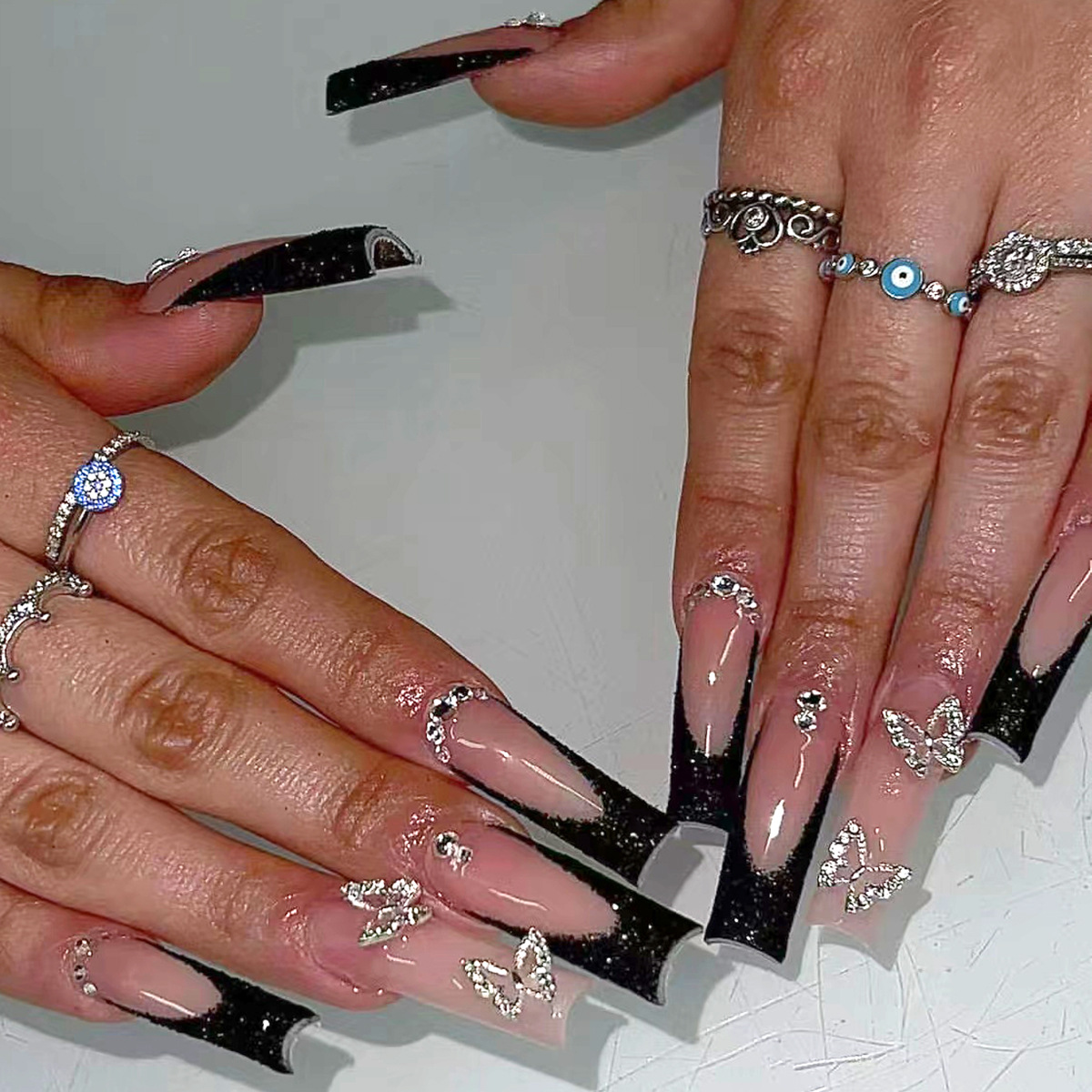 24pcs Black French Fake Nails  - огляд і ціна Nail Extension Tips