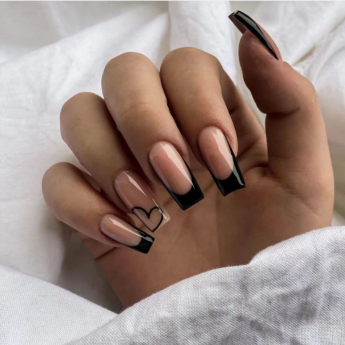 24pcs Black French Fake Nails  - огляд і ціна Nail Extension Tips